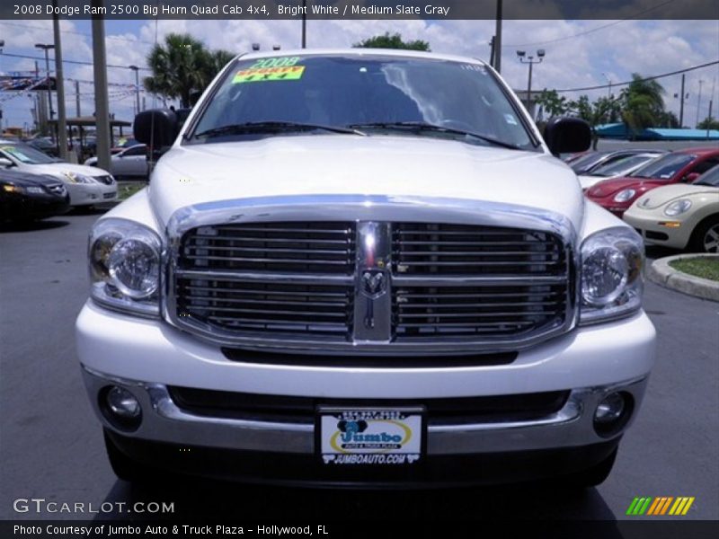 Bright White / Medium Slate Gray 2008 Dodge Ram 2500 Big Horn Quad Cab 4x4