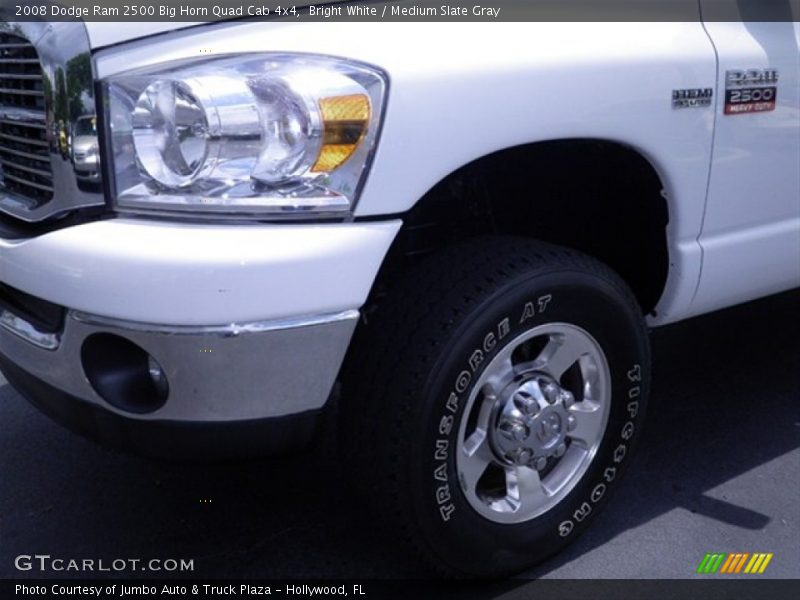 Bright White / Medium Slate Gray 2008 Dodge Ram 2500 Big Horn Quad Cab 4x4