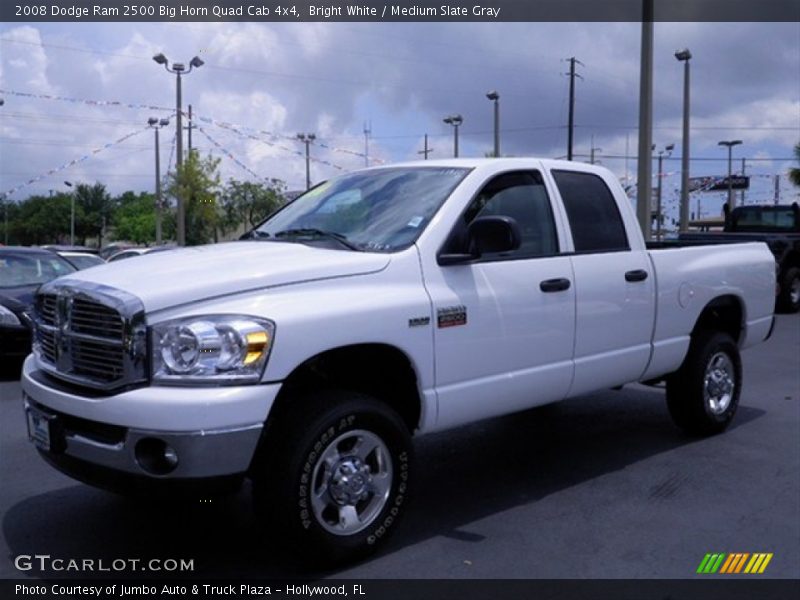 Bright White / Medium Slate Gray 2008 Dodge Ram 2500 Big Horn Quad Cab 4x4
