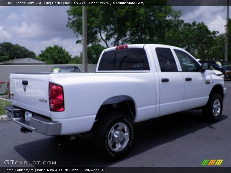 Bright White / Medium Slate Gray 2008 Dodge Ram 2500 Big Horn Quad Cab 4x4