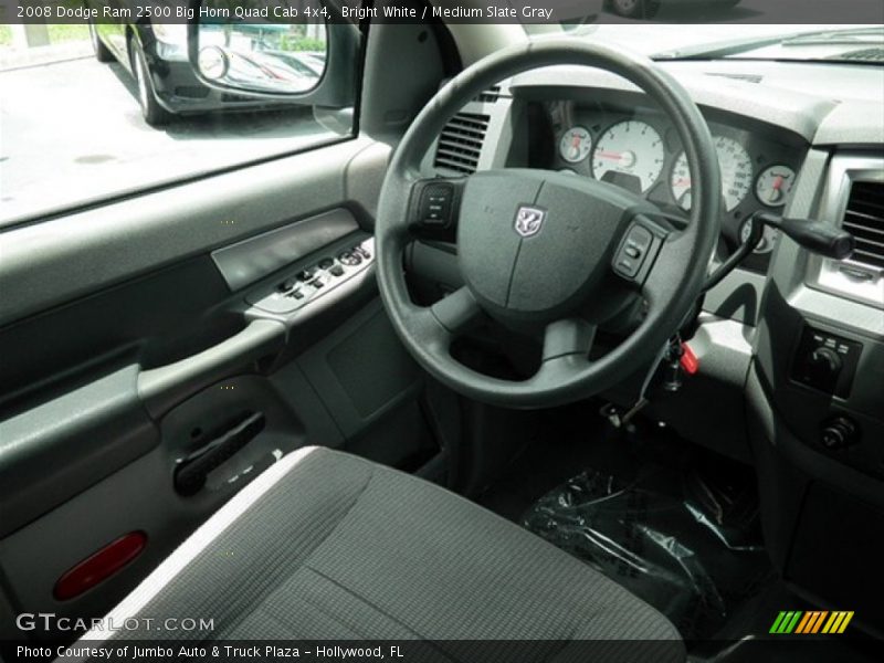 Bright White / Medium Slate Gray 2008 Dodge Ram 2500 Big Horn Quad Cab 4x4