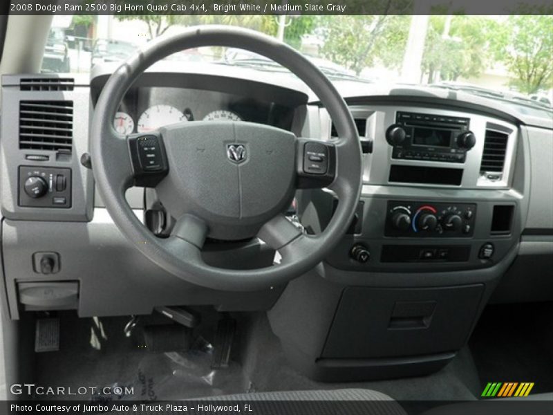 Bright White / Medium Slate Gray 2008 Dodge Ram 2500 Big Horn Quad Cab 4x4