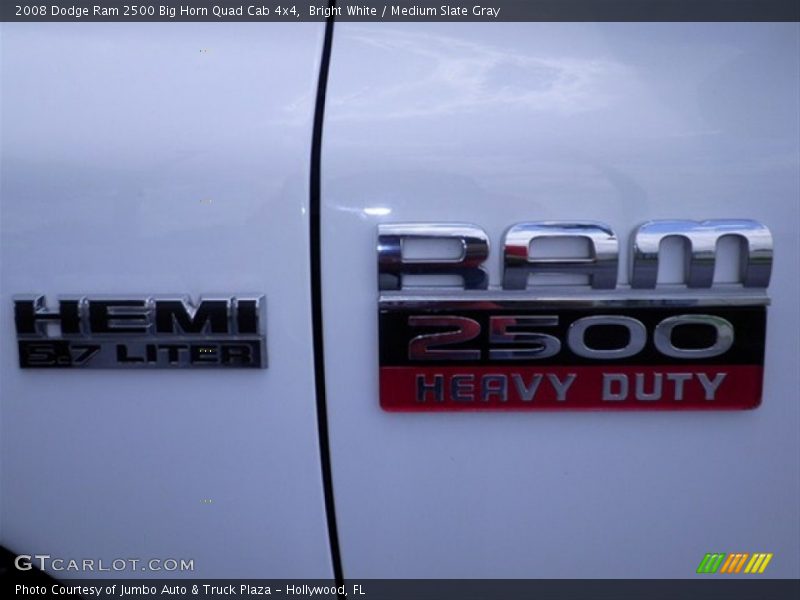 Bright White / Medium Slate Gray 2008 Dodge Ram 2500 Big Horn Quad Cab 4x4
