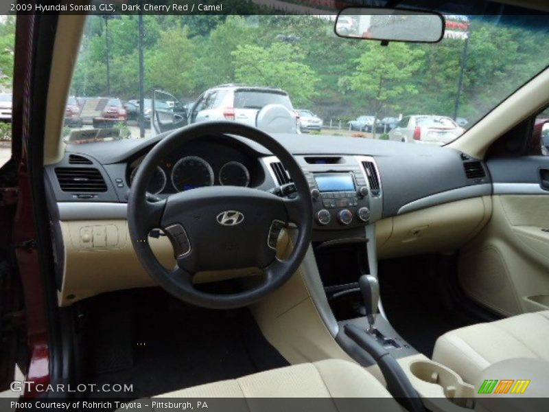 Dark Cherry Red / Camel 2009 Hyundai Sonata GLS
