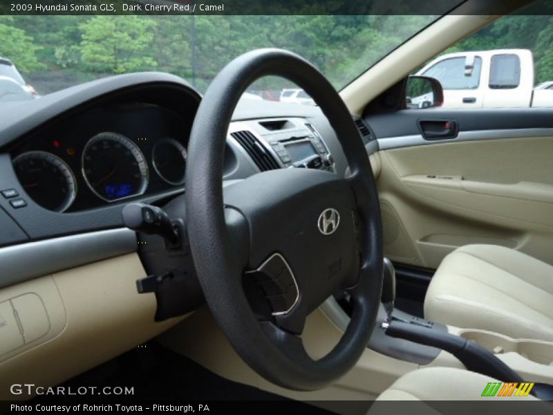 Dark Cherry Red / Camel 2009 Hyundai Sonata GLS