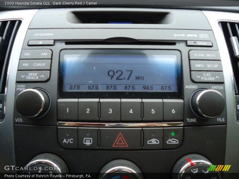 Dark Cherry Red / Camel 2009 Hyundai Sonata GLS