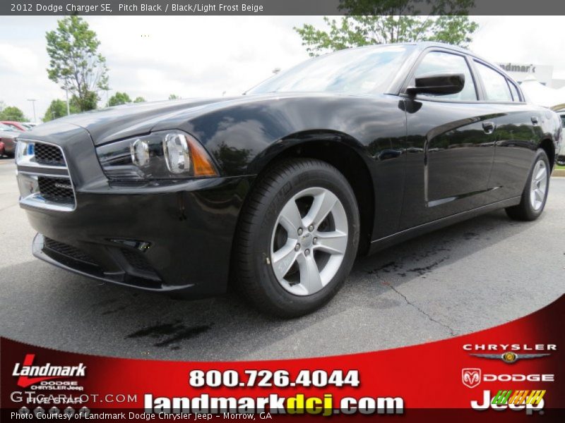 Pitch Black / Black/Light Frost Beige 2012 Dodge Charger SE
