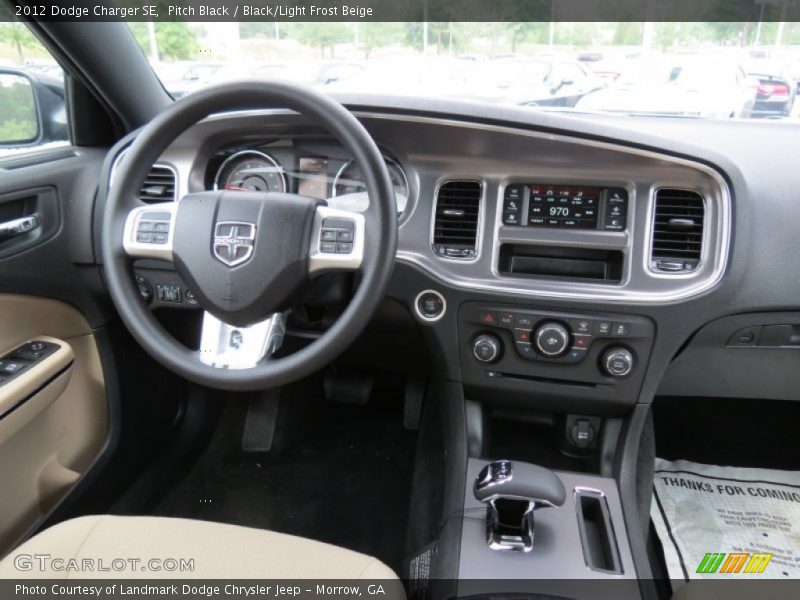 Pitch Black / Black/Light Frost Beige 2012 Dodge Charger SE