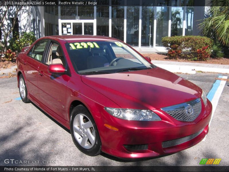 Redfire Metallic / Beige 2003 Mazda MAZDA6 s Sedan