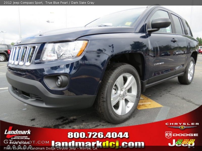 True Blue Pearl / Dark Slate Gray 2012 Jeep Compass Sport