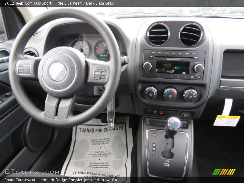 True Blue Pearl / Dark Slate Gray 2012 Jeep Compass Sport