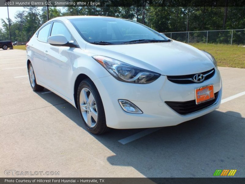 Shimmering White / Beige 2013 Hyundai Elantra GLS