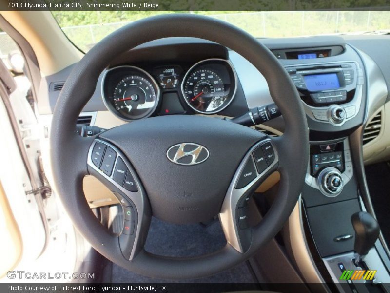Shimmering White / Beige 2013 Hyundai Elantra GLS