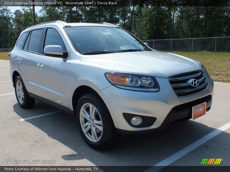 Moonstone Silver / Cocoa Black 2012 Hyundai Santa Fe Limited V6