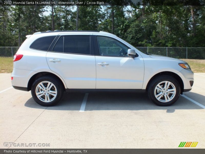 Moonstone Silver / Cocoa Black 2012 Hyundai Santa Fe Limited V6