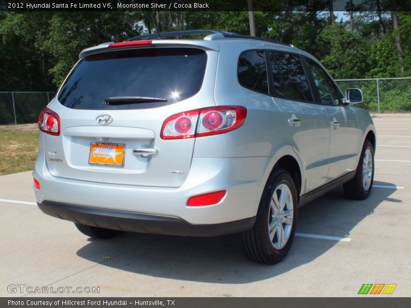 Moonstone Silver / Cocoa Black 2012 Hyundai Santa Fe Limited V6
