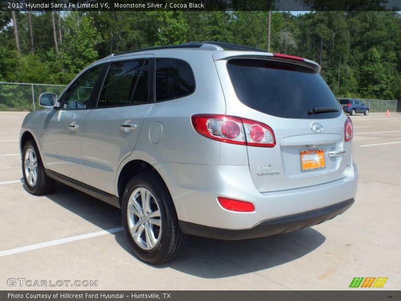 Moonstone Silver / Cocoa Black 2012 Hyundai Santa Fe Limited V6