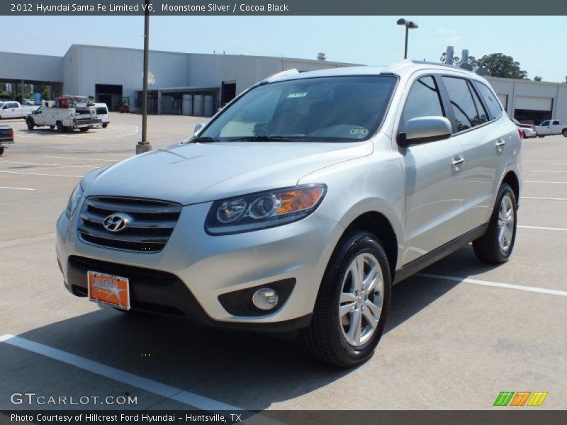 Moonstone Silver / Cocoa Black 2012 Hyundai Santa Fe Limited V6