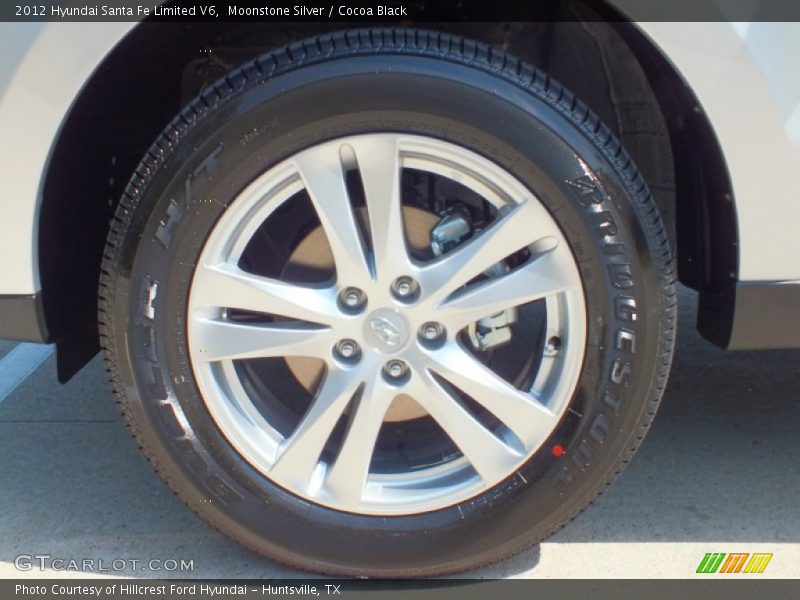 Moonstone Silver / Cocoa Black 2012 Hyundai Santa Fe Limited V6