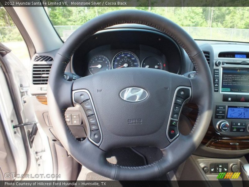 Moonstone Silver / Cocoa Black 2012 Hyundai Santa Fe Limited V6