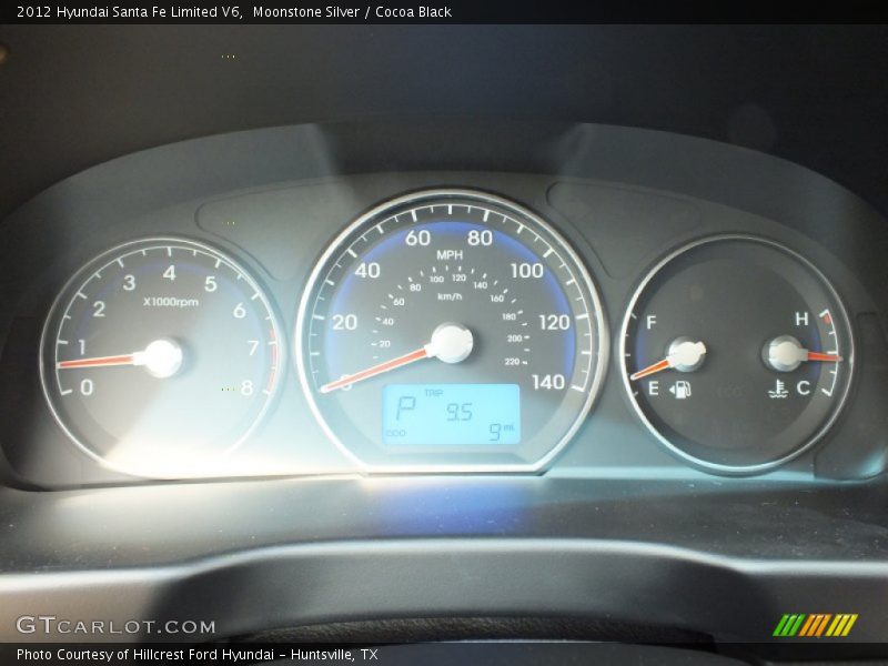 Moonstone Silver / Cocoa Black 2012 Hyundai Santa Fe Limited V6