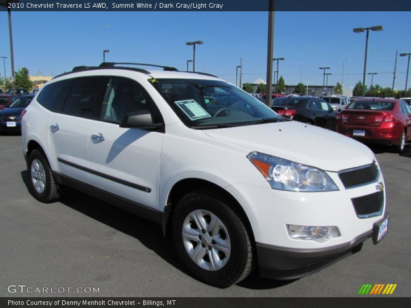 Summit White / Dark Gray/Light Gray 2010 Chevrolet Traverse LS AWD