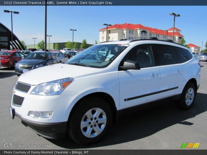 Summit White / Dark Gray/Light Gray 2010 Chevrolet Traverse LS AWD