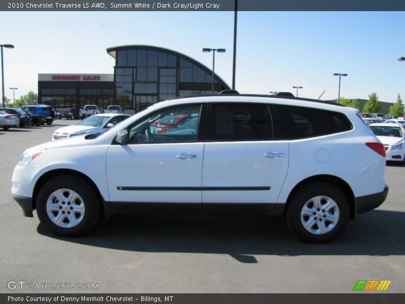 Summit White / Dark Gray/Light Gray 2010 Chevrolet Traverse LS AWD