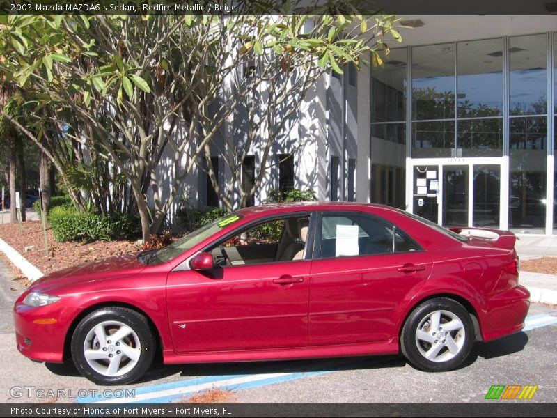 Redfire Metallic / Beige 2003 Mazda MAZDA6 s Sedan