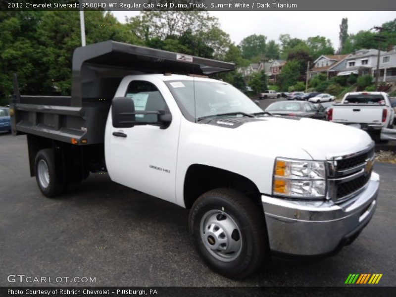 Summit White / Dark Titanium 2012 Chevrolet Silverado 3500HD WT Regular Cab 4x4 Dump Truck