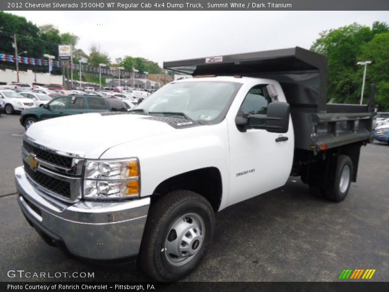 Summit White / Dark Titanium 2012 Chevrolet Silverado 3500HD WT Regular Cab 4x4 Dump Truck