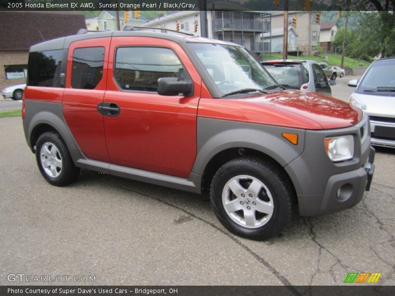Sunset Orange Pearl / Black/Gray 2005 Honda Element EX AWD