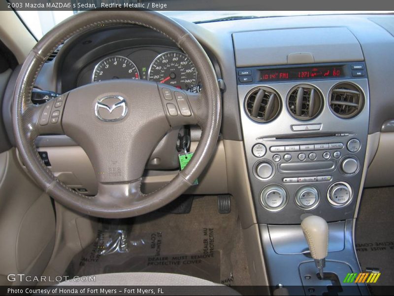 Redfire Metallic / Beige 2003 Mazda MAZDA6 s Sedan