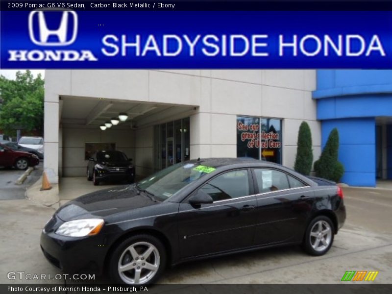 Carbon Black Metallic / Ebony 2009 Pontiac G6 V6 Sedan