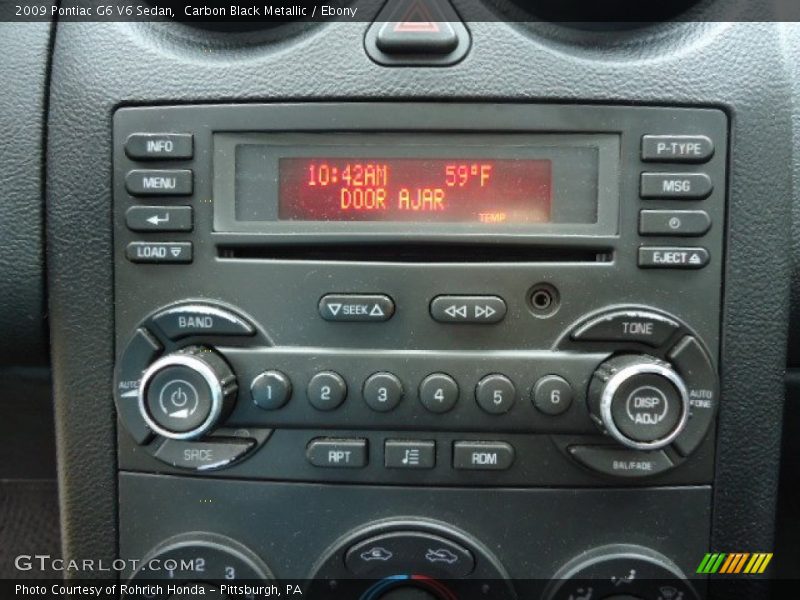 Carbon Black Metallic / Ebony 2009 Pontiac G6 V6 Sedan
