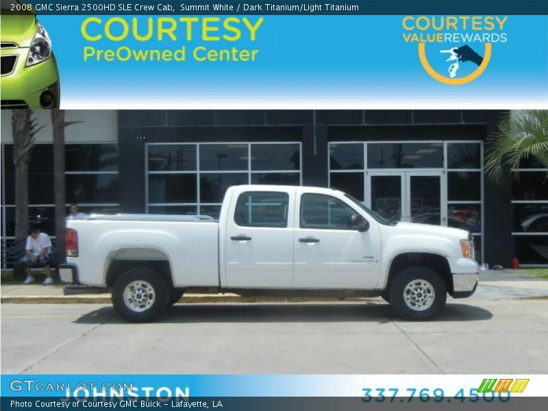 Summit White / Dark Titanium/Light Titanium 2008 GMC Sierra 2500HD SLE Crew Cab