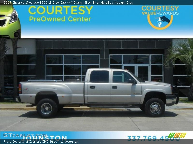 Silver Birch Metallic / Medium Gray 2005 Chevrolet Silverado 3500 LS Crew Cab 4x4 Dually