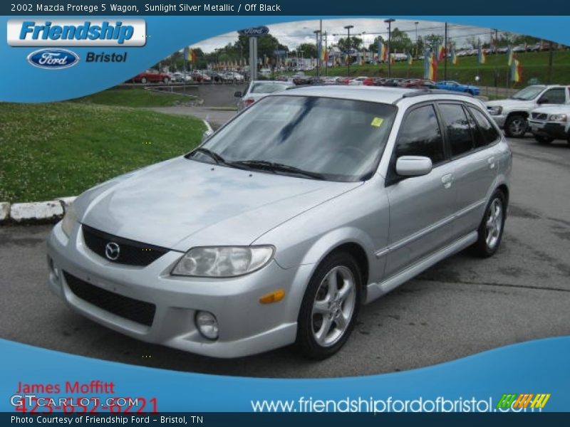 Sunlight Silver Metallic / Off Black 2002 Mazda Protege 5 Wagon