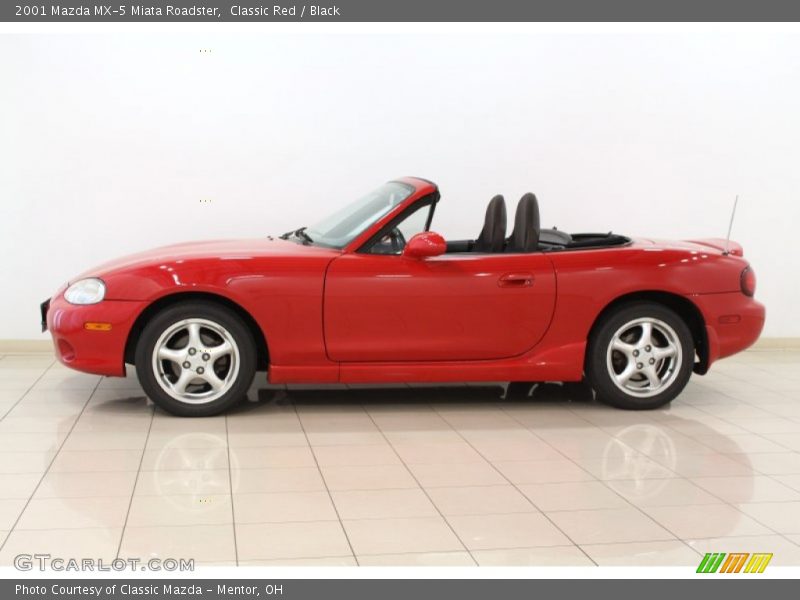 Classic Red / Black 2001 Mazda MX-5 Miata Roadster