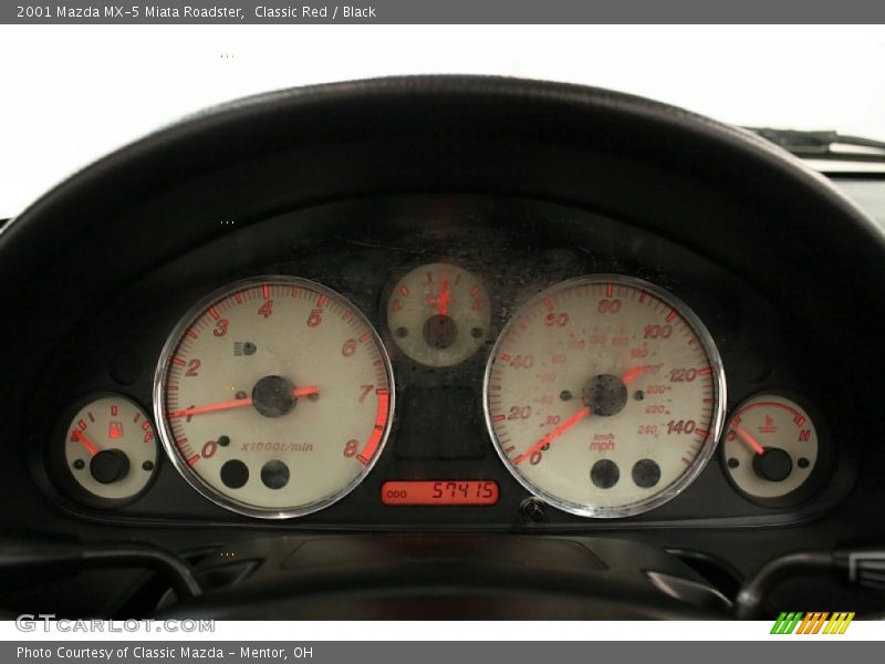 Classic Red / Black 2001 Mazda MX-5 Miata Roadster