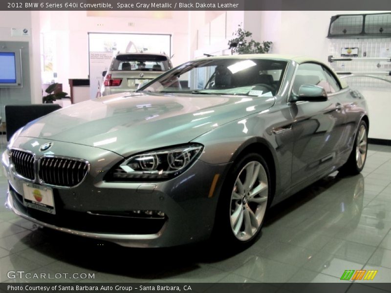 Space Gray Metallic / Black Dakota Leather 2012 BMW 6 Series 640i Convertible