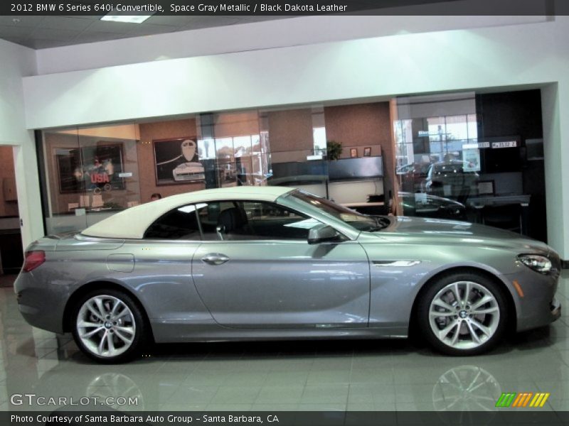 Space Gray Metallic / Black Dakota Leather 2012 BMW 6 Series 640i Convertible