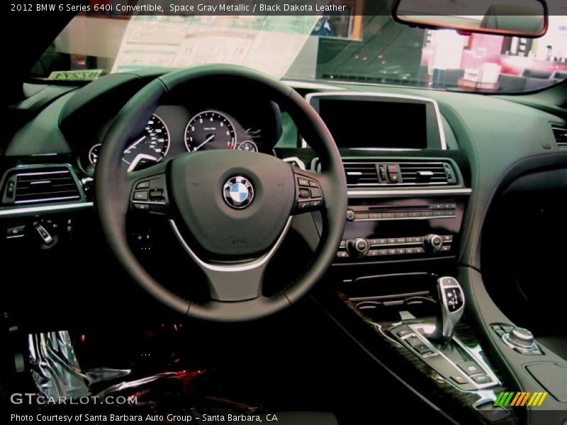 Space Gray Metallic / Black Dakota Leather 2012 BMW 6 Series 640i Convertible