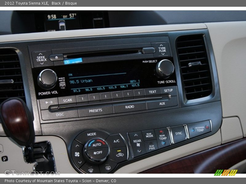 Black / Bisque 2012 Toyota Sienna XLE