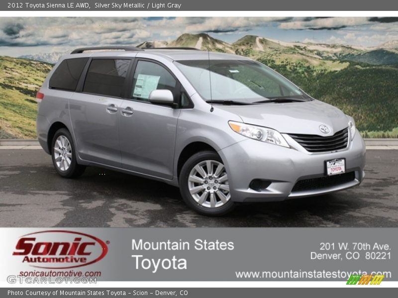 Silver Sky Metallic / Light Gray 2012 Toyota Sienna LE AWD