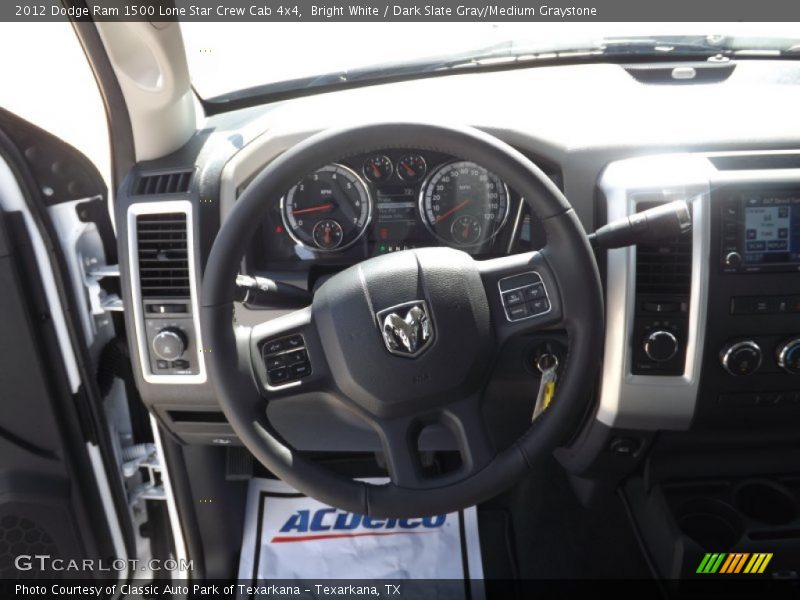 Bright White / Dark Slate Gray/Medium Graystone 2012 Dodge Ram 1500 Lone Star Crew Cab 4x4