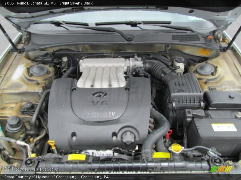 Bright Silver / Black 2005 Hyundai Sonata GLS V6