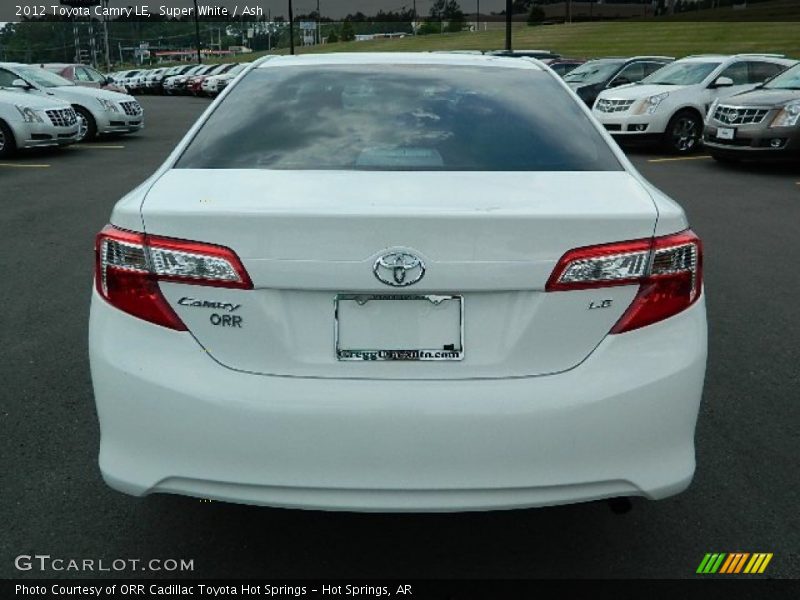 Super White / Ash 2012 Toyota Camry LE