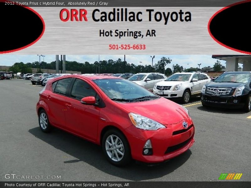 Absolutely Red / Gray 2012 Toyota Prius c Hybrid Four