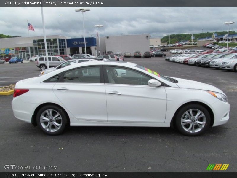 Shimmering White / Camel 2013 Hyundai Sonata Limited